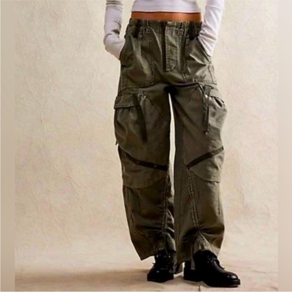 Free People Denim - 🔥Free People Everglades Utility Barrel Cinch Pants In Mulled Basil We The Free